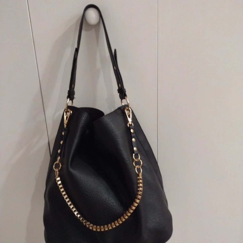 Vegan 2 piece Black Tote Bag